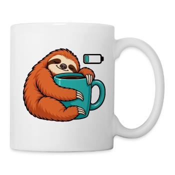 Cozy Sloth Kaffeetasse Kunst - Tasse - Weiß - Rechts