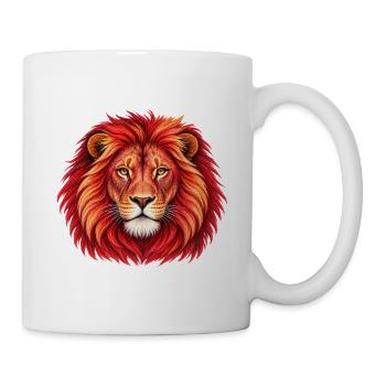 Majestätischer rot-goldener Löwe - Tasse - Weiß - Rechts