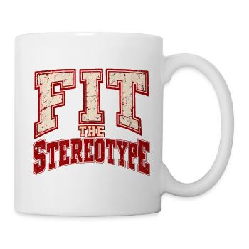 Passt zum Stereotyp des Retro-Ironischen Zitats des College-Retros - Tasse - Weiß - Rechts