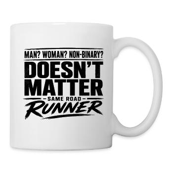 Same Road Runner - Laufshirt für alle - Tasse - Weiß - Rechts