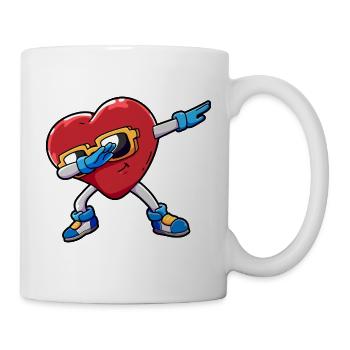Herz Dab Valentinstag - Tasse - Weiß - Rechts