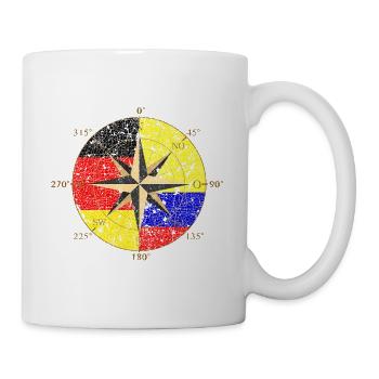 Deutschland und Kolumbien Kompass - Tasse - Weiß - Rechts