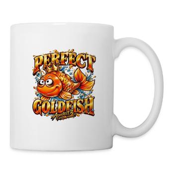 Perfect Goldfish – Funny Golden Fish Design - Tasse - Weiß - Rechts