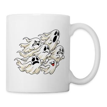 Fliegende Geister Halloween lustig Herbststurm - Tasse - Weiß - Rechts