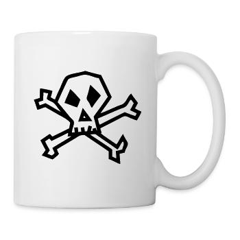 Totenkopf - Totenschädel - Skull - Tasse - Weiß - Rechts