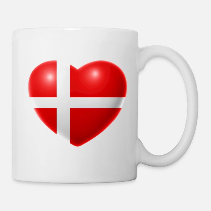 Herz (Dänemark / Danmark) - Tasse - Weiß
