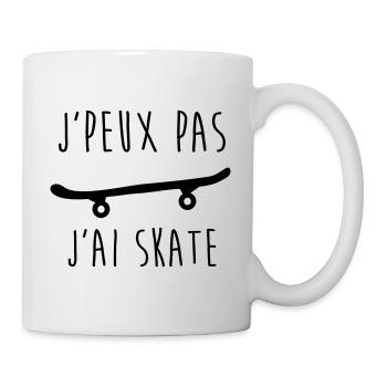 j'peux pas j'ai skate - Skateboard - Mug blanc - blanc - Droite