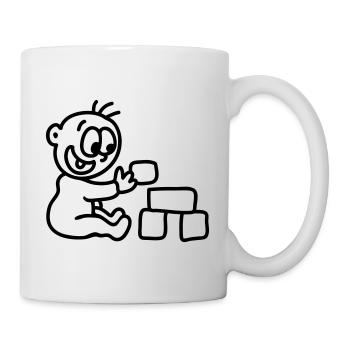 Baby - building blocks - line - Mug - white - Right