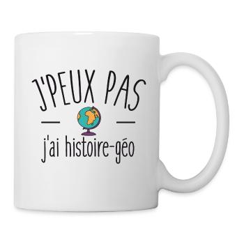 Je peux pas j'ai histoire géo - Mug blanc - blanc - Droite