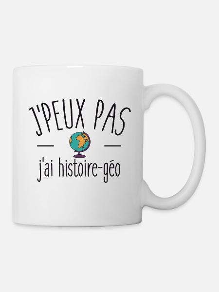 Je peux pas j'ai histoire géo - Mug blanc - blanc