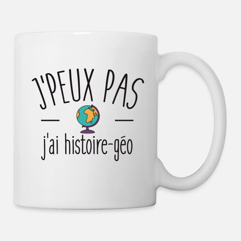 Je peux pas j'ai histoire géo - Mug blanc - blanc