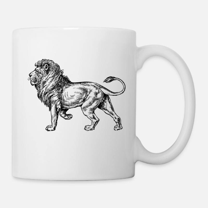 Big lion black and withe - Tasse - Weiß