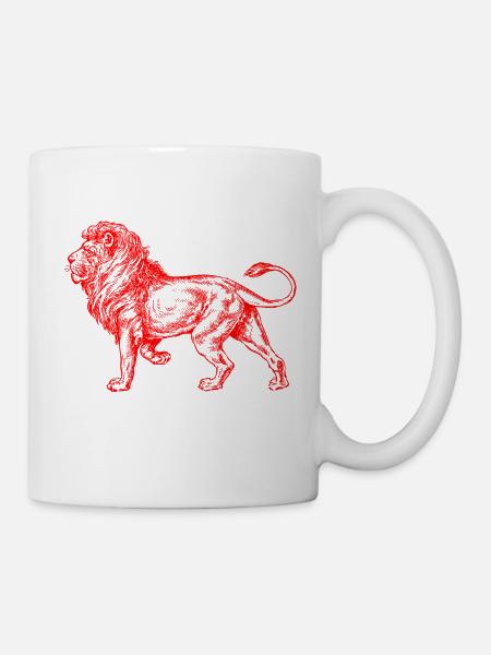 Big Lion rouge - Mug blanc - blanc