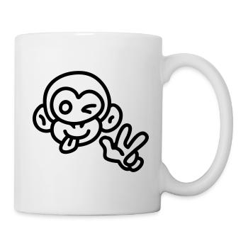 Affe cool - line - Tasse - Weiß - Rechts