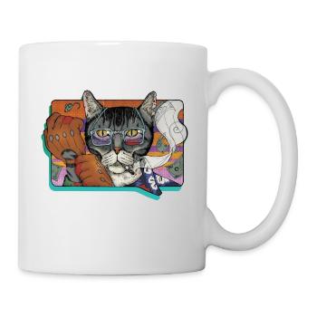 Verbrechen Katze - Tasse - Weiß - Rechts