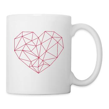 Coeur Vectoriel - Mug blanc - blanc - Droite