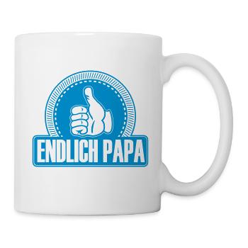 Endlich Papa Daumen hoch gefällt mir - Tasse - Weiß - Rechts