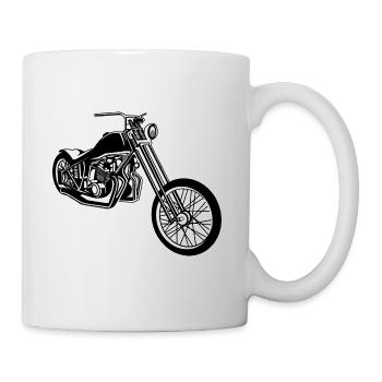 Chopper / Bobber Motorcycle 01_black white - Mug - white - Right