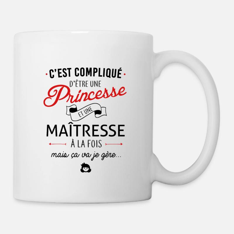 Princesse et maîtresse - Mug blanc - blanc
