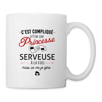 Princesse et serveuse - Mug blanc - blanc - Droite