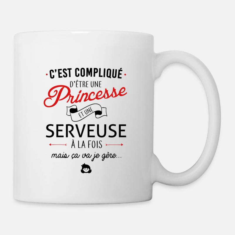 Princesse et serveuse - Mug blanc - blanc