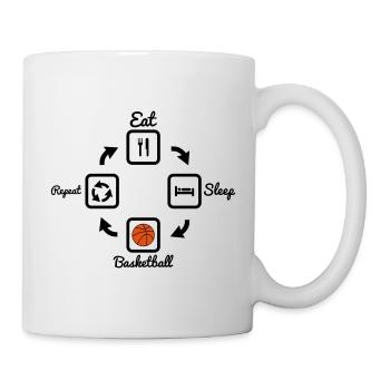 Eat Sleep Basketball Repeat, basket - Tasse - Weiß - Rechts