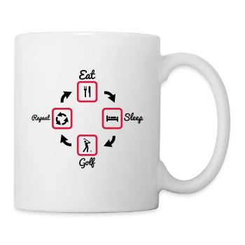 Eat Sleep Golf Repeat - Mug - white - Right