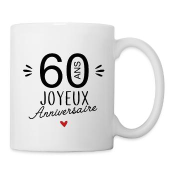 Joyeux anniv 60 ans - Mug blanc - blanc - Droite
