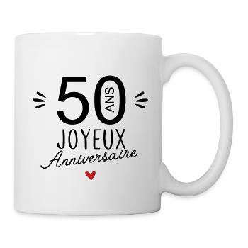 Joyeux anniv 50 ans - Mug blanc - blanc - Droite