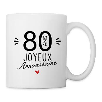 Joyeux anniv 80 ans - Mug blanc - blanc - Droite