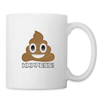 Emoji Poo passiert lustiger Witz - Tasse - Weiß - Rechts