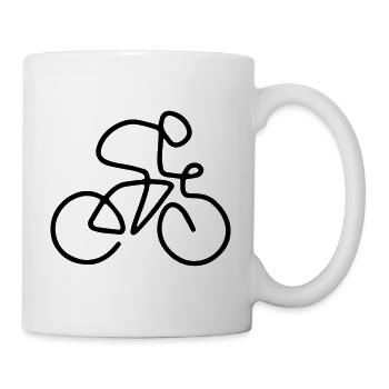 One line cyclist - Mug - white - Right