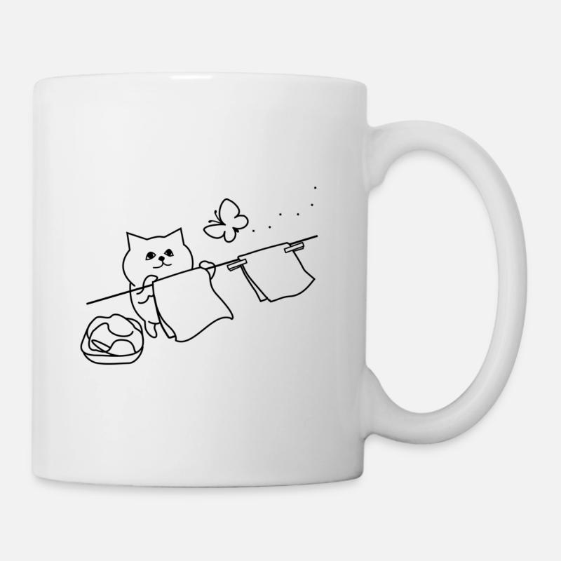 Lustiges Katze-Shirt Haushalt Geschenk - Tasse - Weiß