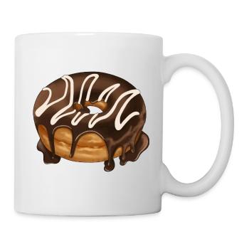 Donut mit Glasur Gebäck Illustration - Tasse - Weiß - Rechts
