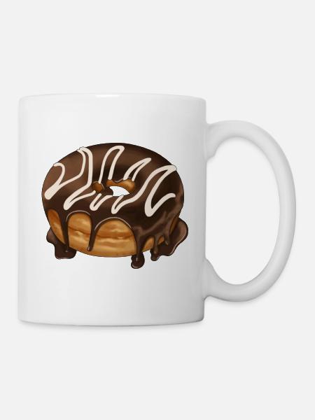 Donut mit Glasur Gebäck Illustration - Tasse - Weiß