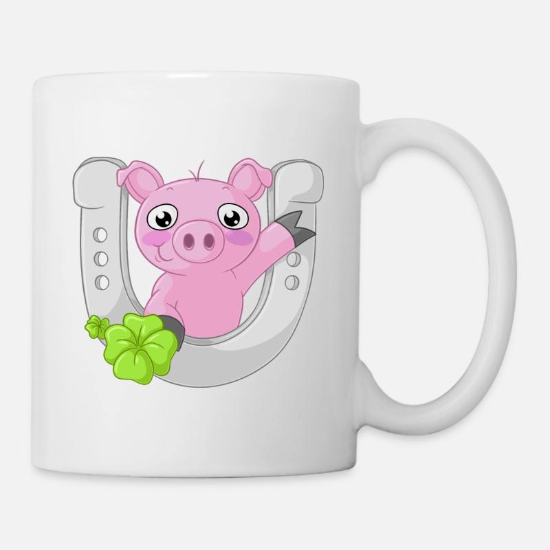 Glücks Comic Schweinchen - Tasse - Weiß