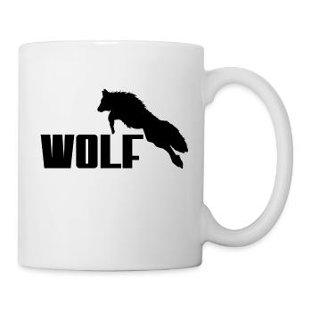 Wolf Logo - Tasse - Weiß - Rechts