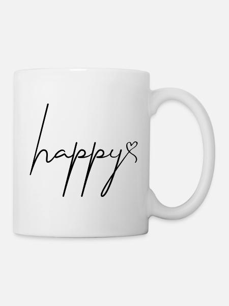 Happy - Tasse - Weiß