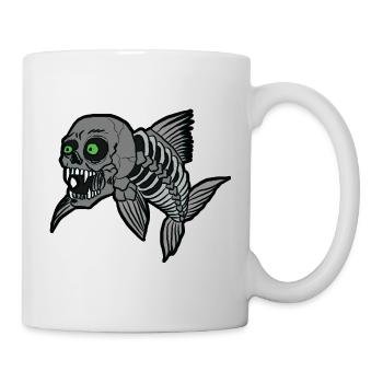 arête de poisson - Mug blanc - blanc - Droite