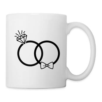 Wedding Wedding Rings Ring Diamond Bow Tie Couple Bachelor Party SW - Mug - white - Right