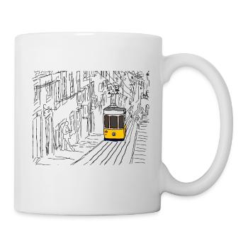 Lisbon tram - Mug - white - Right