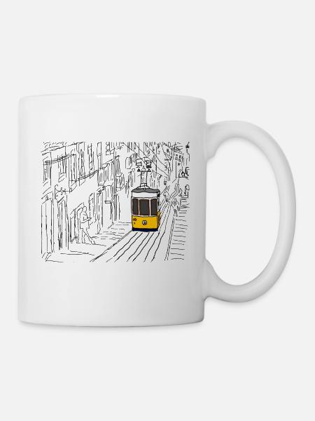 Lisbon tram - Mug - white