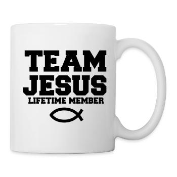 Équipe Jésus avec le symbole du poisson cadeau chrétien - Mug blanc - blanc - Droite