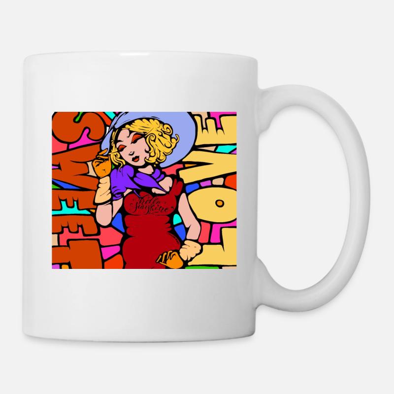 Hello Sunshine - pop colors - Mug - white