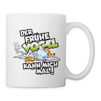 Der frühe Vogel kann mich mal - Tasse - Weiß - Rechts