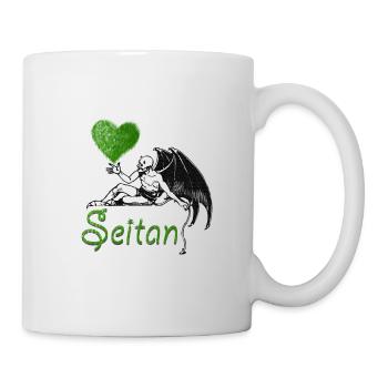Grüner Seitan - Tasse - Weiß - Rechts