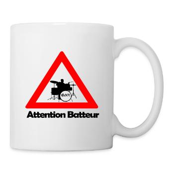 Warning drummer - Mug - white - Right
