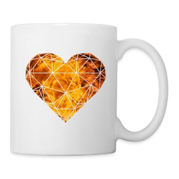 3D heart flames fire - Mug - white - Right