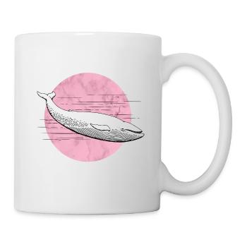 baleine dans l'eau - un look moderne - Mug blanc - blanc - Droite