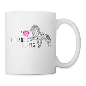 Islandpferd "I Love" - Tasse - Weiß - Rechts